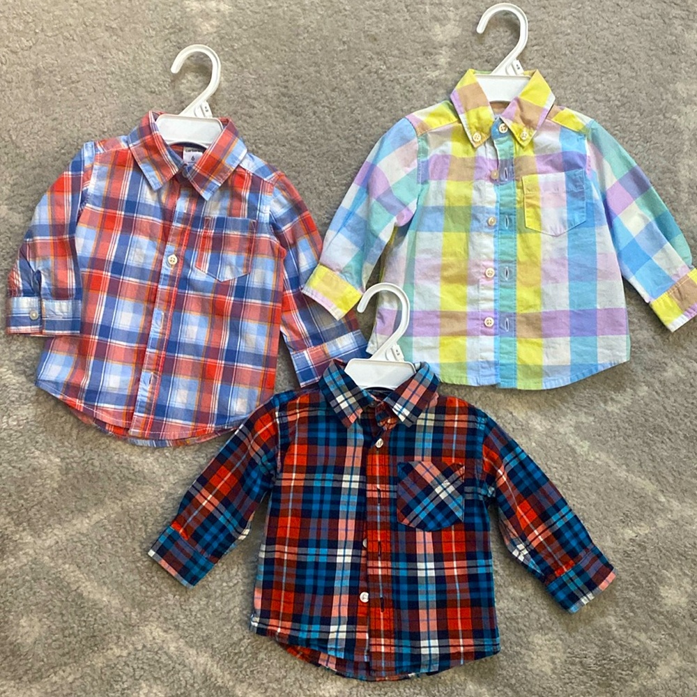 3 Carter’s Button-down Collared Shirts